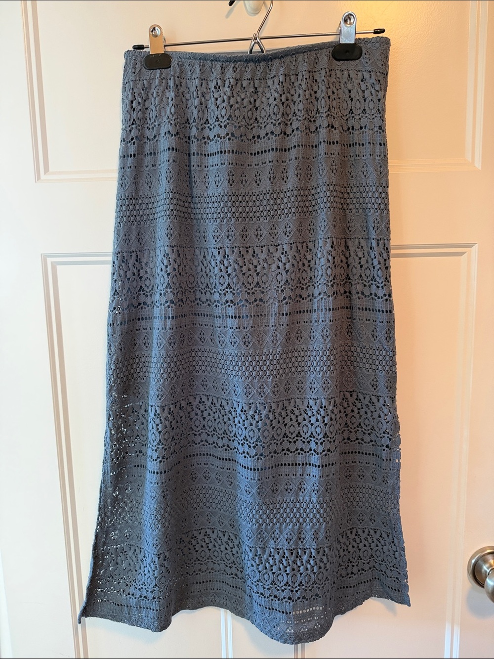 Vero Moda Slate Blue Lace Maxi Skirt